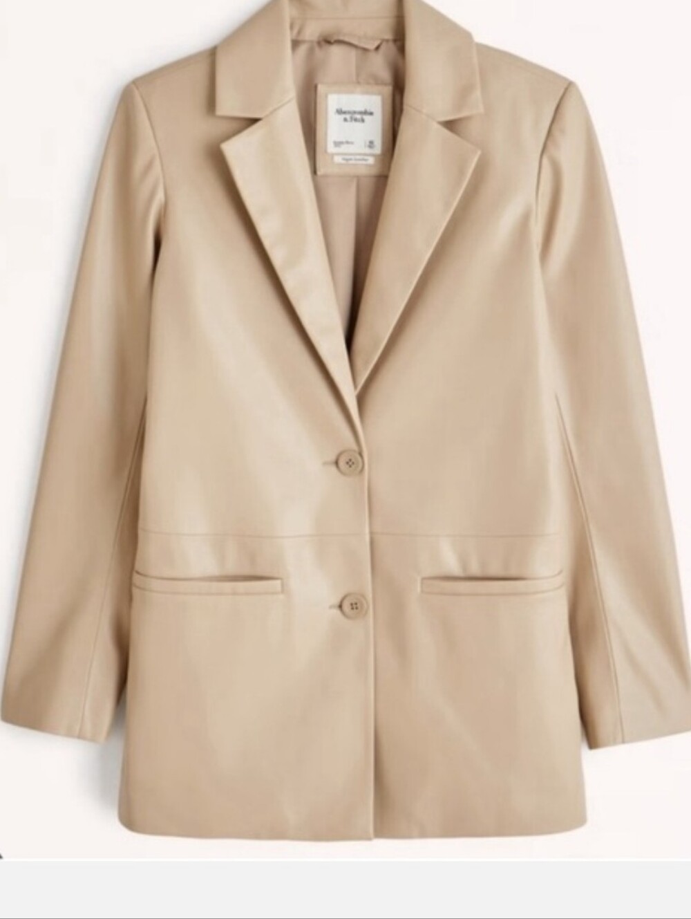 XS Abercrombie & Fitch Vegan Leather Cream Beige Blazer